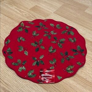 St. Nicholas Square Festive Red Placemat Holiday Christmas